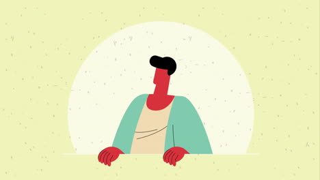 animación de personaje de perfil de joven