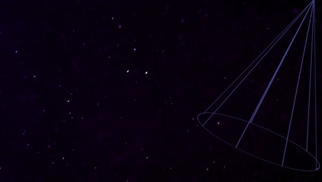 abstract spiral triangles in space with fly glitters