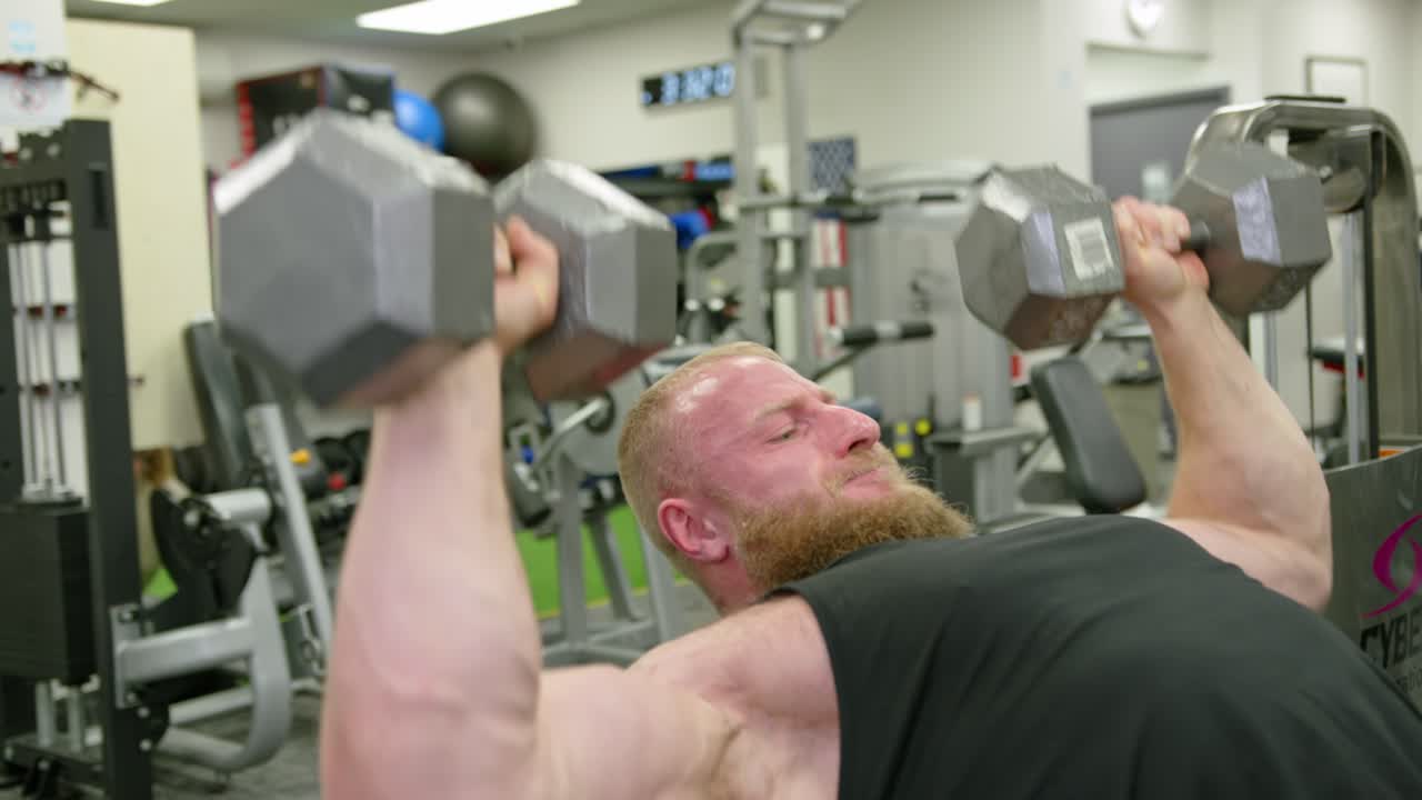 Functional Training With Dumbbells. Fit Man Fitness Training