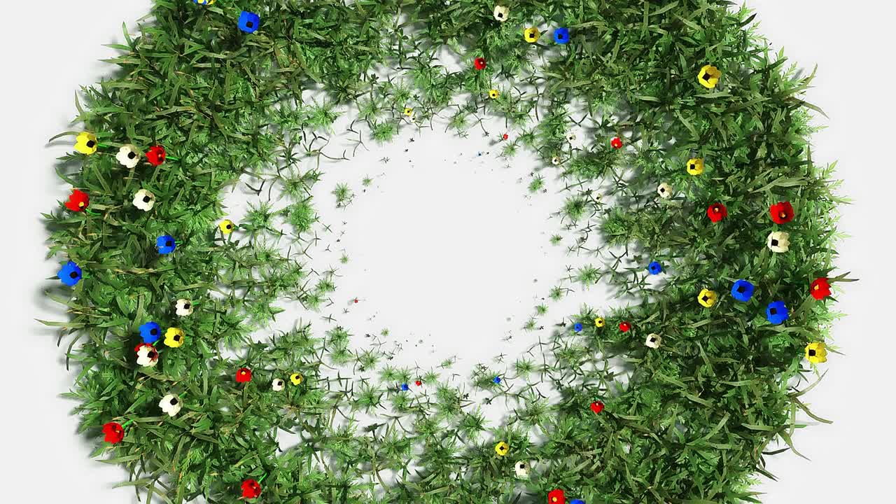 사본 공간과 함께 색 배경에 로맨틱한 목적의 디자인을 위해 애니메이션으로 성장하는 꽃받침