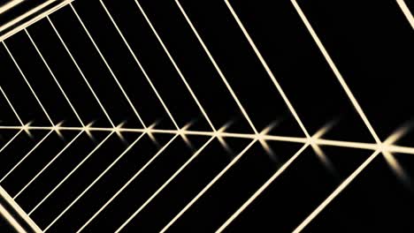 líneas de neón brillantes en el túnel 3d