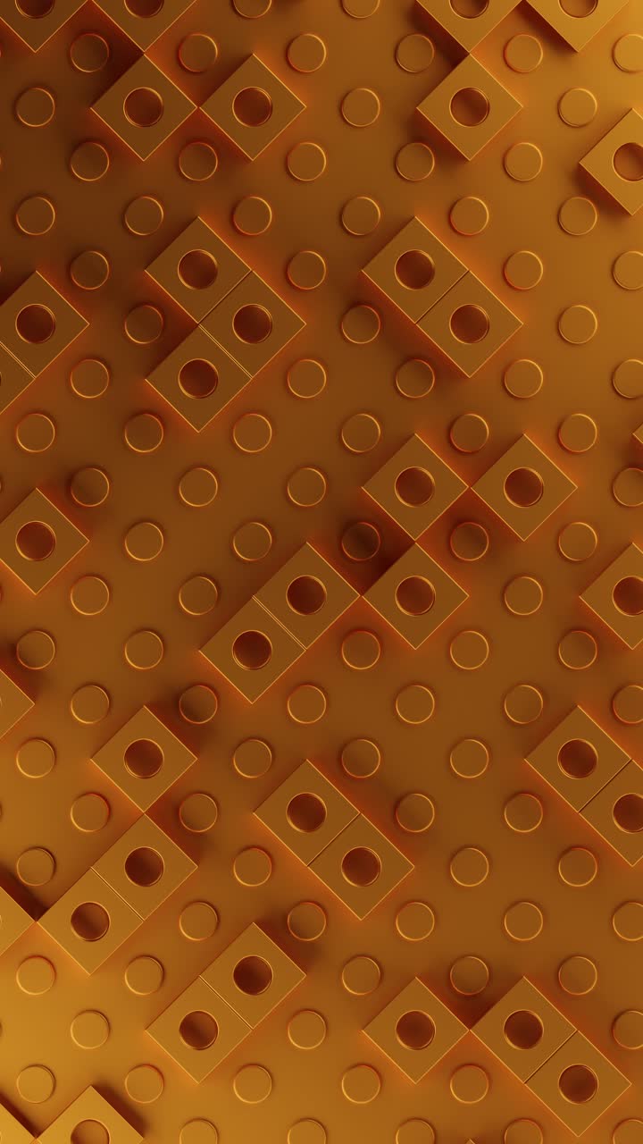 los cubos naranjas con agujeros giran y se mueven. vídeo en bucle vertical