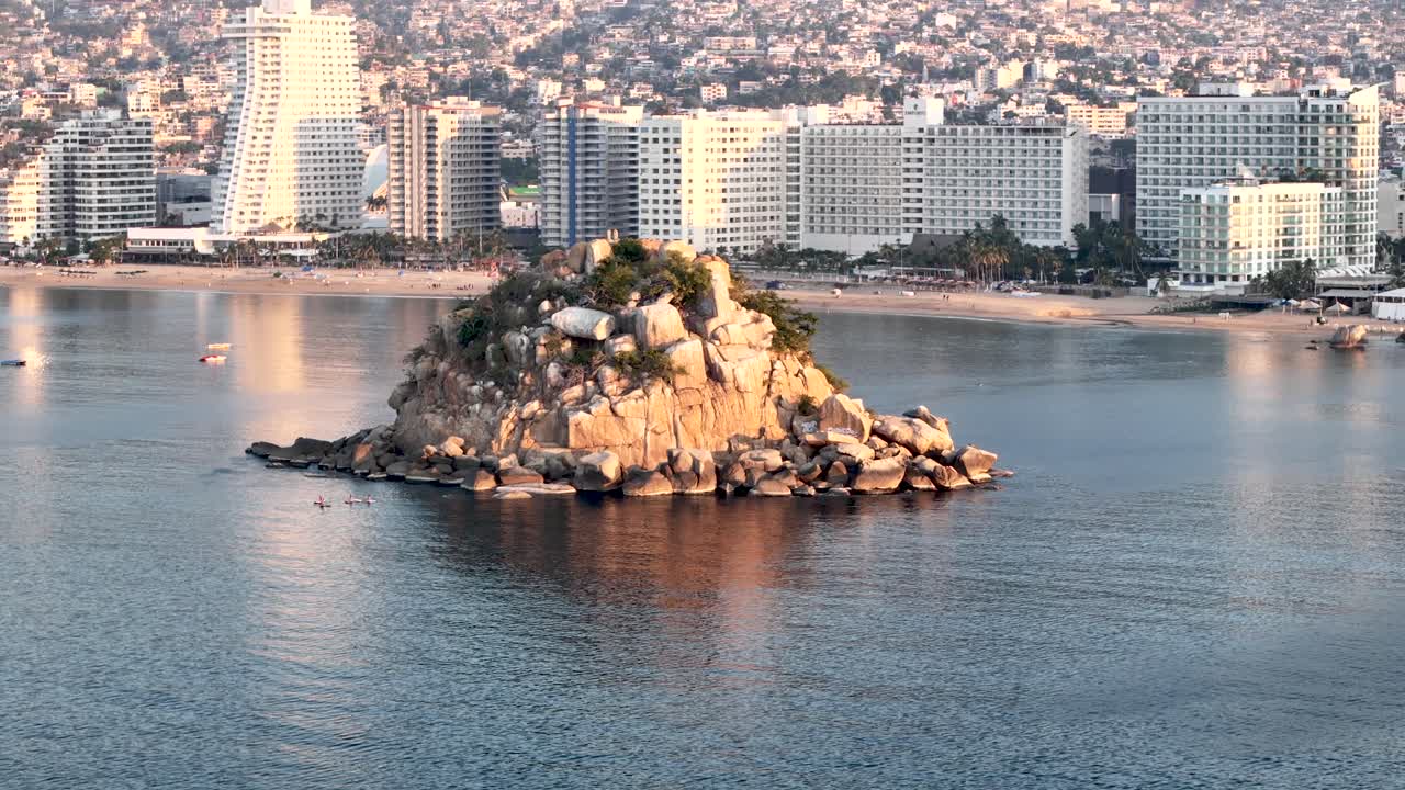 rotational shot of acapulco island in Mexico