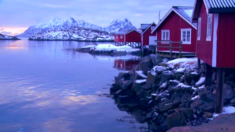 a beautiful snowy fishing village in the arctic lofoten islands norway