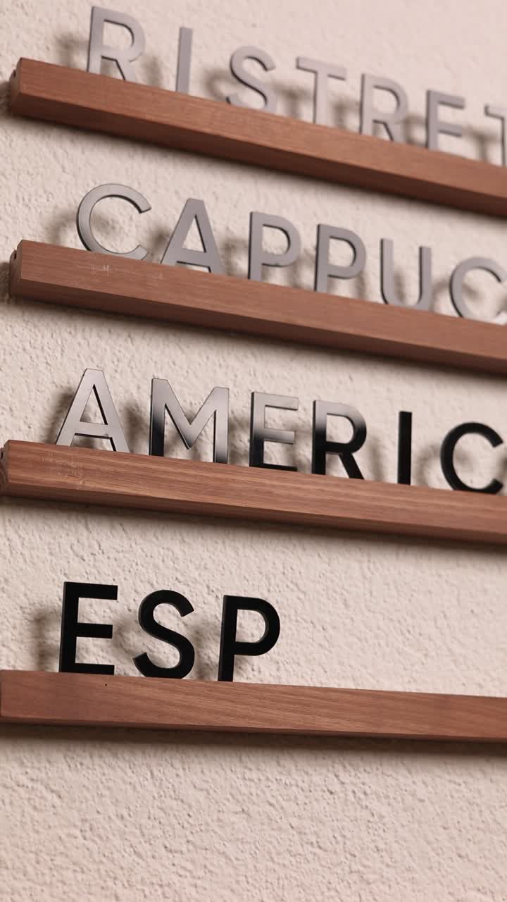 Coffee Menu Board with Hand Placing Order