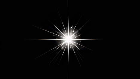 Bright starburst light effect animated overlay, transparent 4K video, alpha channel, ProRes 4444