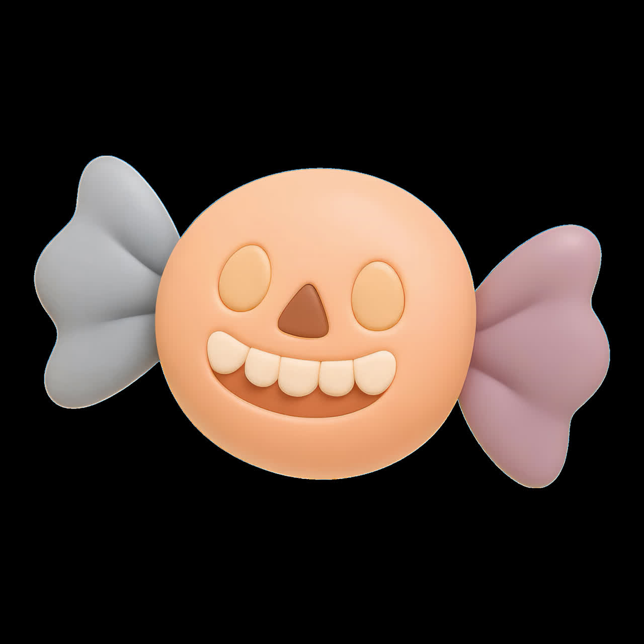 Playful Halloween candy design animation isolated asset, transparent 4K video, alpha channel, ProRes