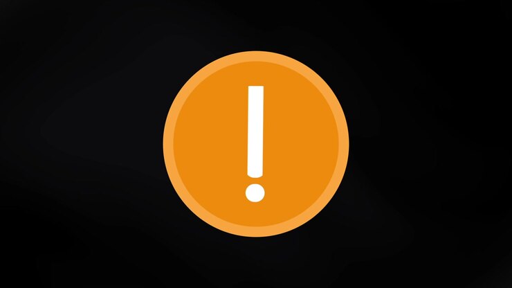 Animated Exclamation Mark Icon Appearing on Black Background