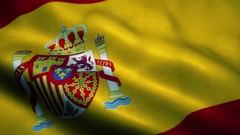 bandera de españa ondeando en el viento. bandera nacional de españa. signo de españa animación de bucle sin costuras. 4k