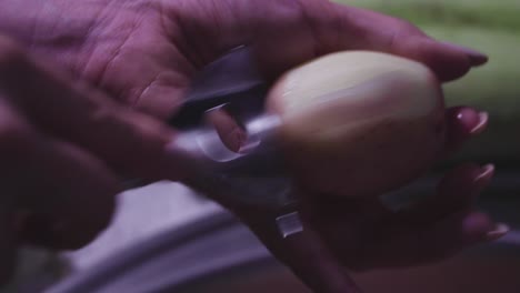 Women's-hands-wash,-peel-and-cut-vegetables-into-vegetable-stew