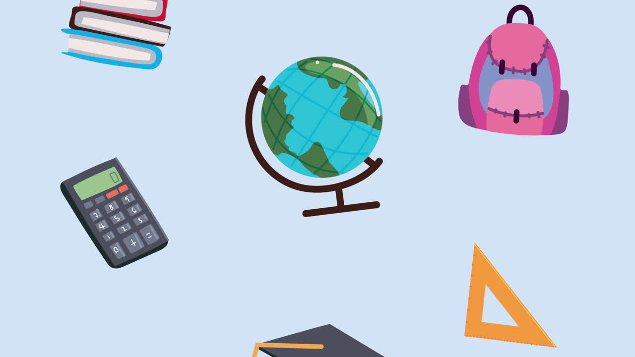 재료 패턴과 함께 학교 애니메이션으로 돌아갑니다.