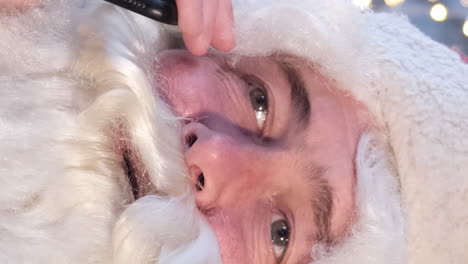 santa claus is talking on the phone celebrating christmas and new year 2024 santa claus is talking on the phone celebrating christmas and new year 2024