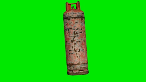 old gas balloon on green chromakey background