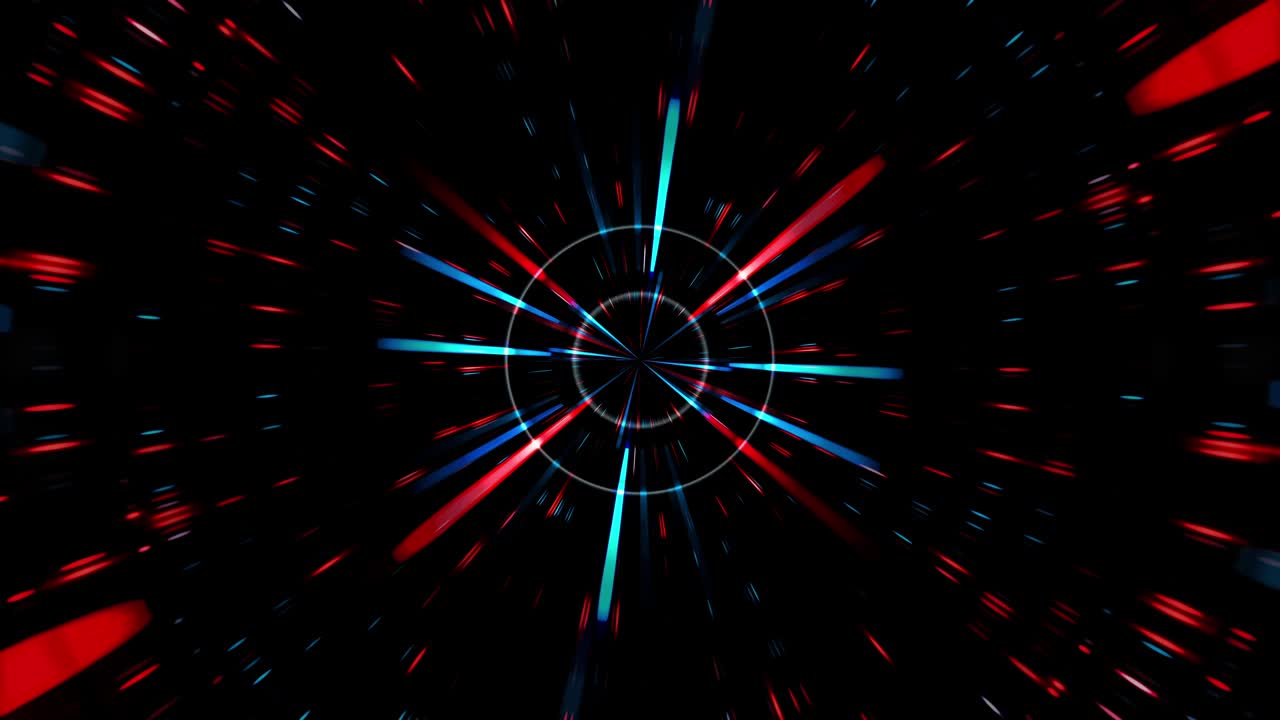 animación digital de rojo azul círculo de onda digital cuadrícula azulejos visualización de hud. 4k 3d renderización de bucle sin costuras mosaico arte creativo ciencia futurista tecnología concepto de fondo abstracto.