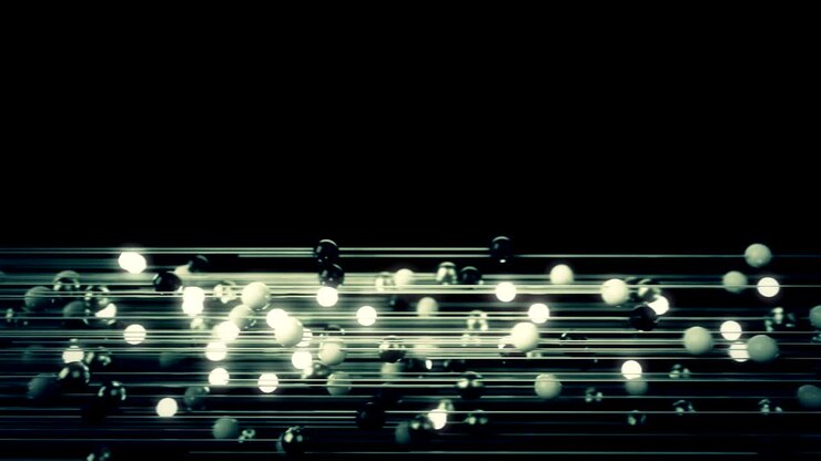 Abstract animation of connected light spheres.