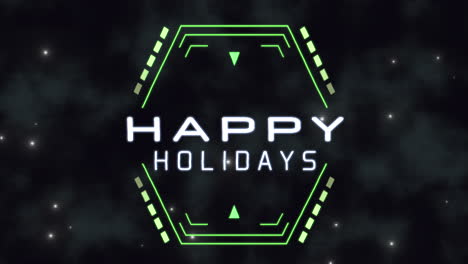 diseño futurista verde y negro con felicidades de vacaciones