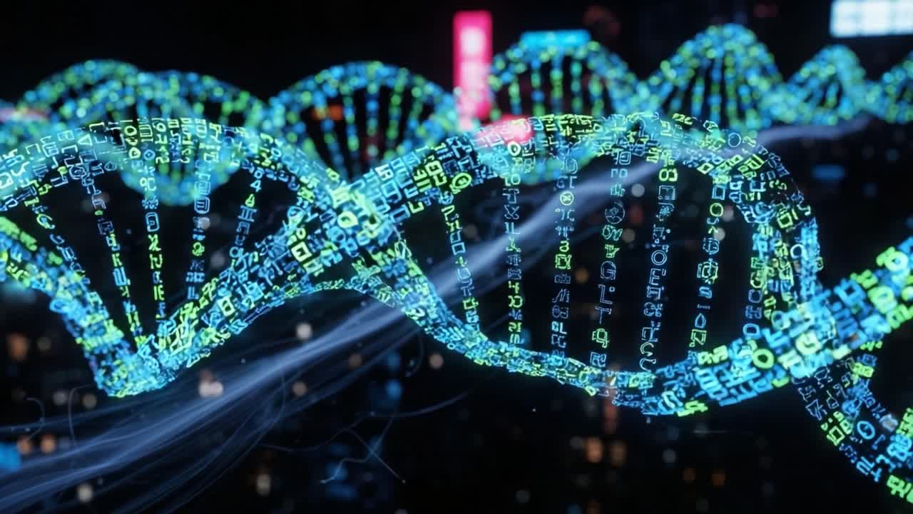 A Glimpse into the Future of Genetic Science: Exploring the Intersection of DNA and Digital Data Visualization with Vibrant Cyberspace Representations