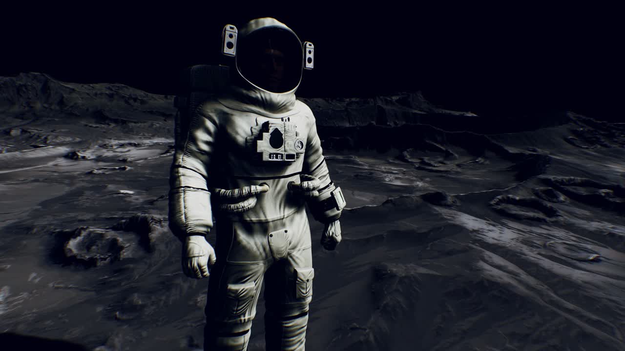 Astronaut på en månelandingsmission. Billedets elementer er leveret af NASA