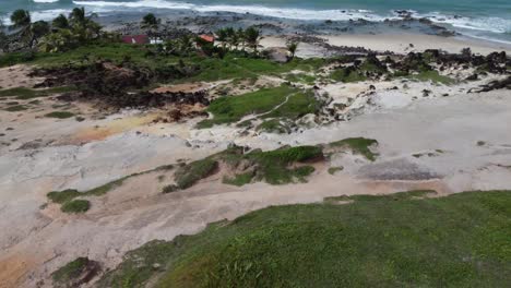 Sand-Dunes-Panned-Down-onto-Beach-and-Tide-Pools