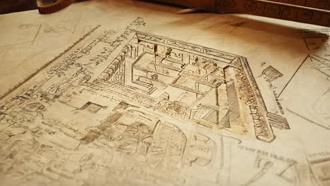 el arquitecto examina un mapa detallado del edificio mientras trabaja en un escritorio. el enfoque en el diseño intrincado destaca la importancia de la planificación en los proyectos de construcción y renovación