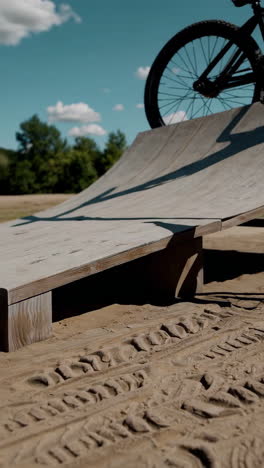 dirt bike on a ramp