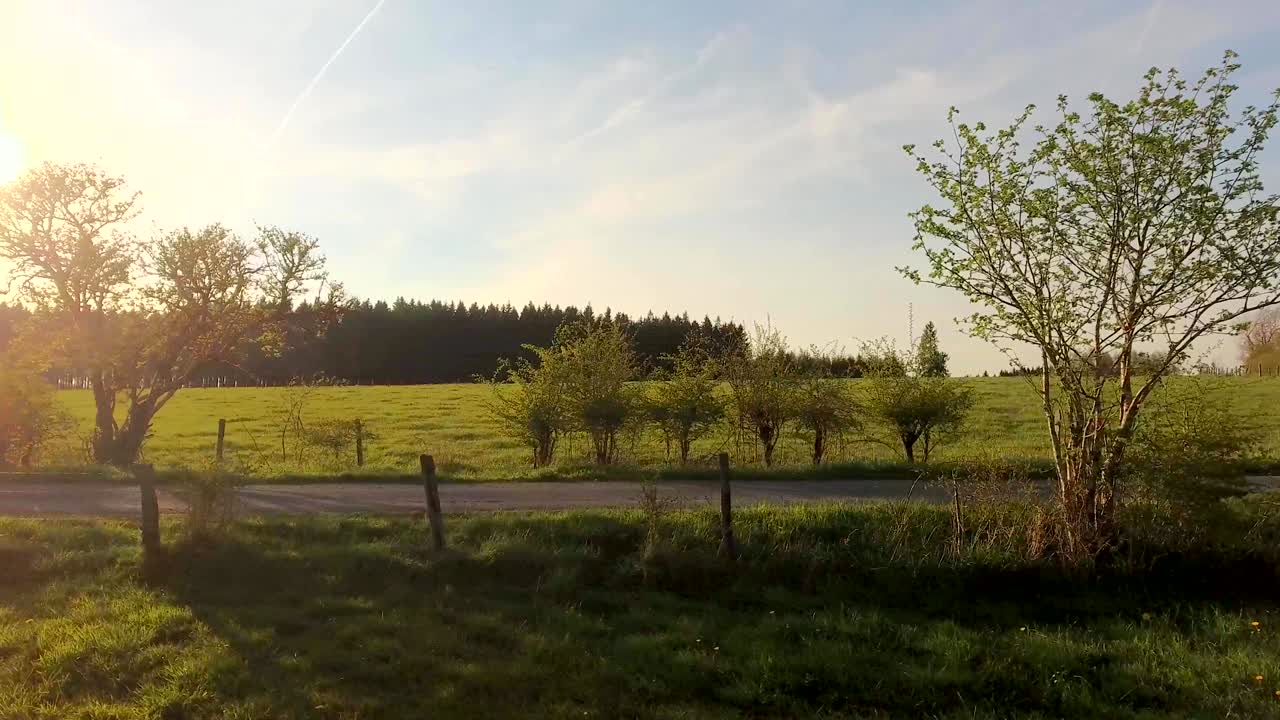 농촌 풍경 의 공중 전망