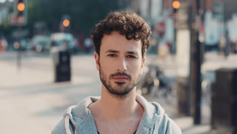 slow motion portrait of cute caucasian man
