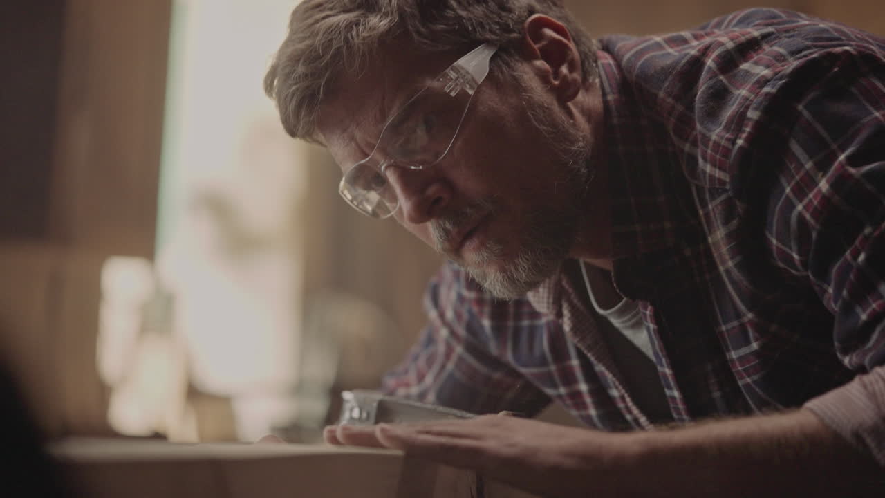 Man working on woodworking project