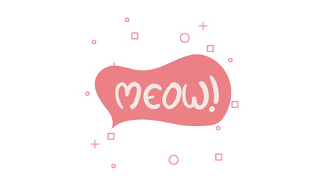 speech bubble with meow word