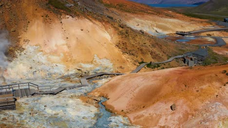 aerial view of krysuvik - seltun geothermal area on reykjanes peninsula in iceland