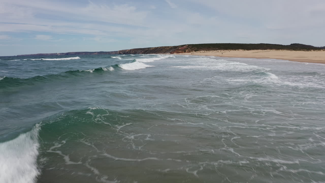 Beautiful Beach Waves Crashing on Shore