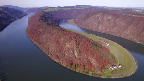 the danube loop in the fall a meandering bend in the river