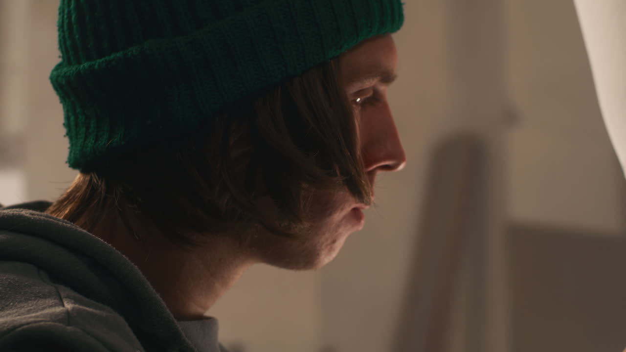 Sculptor working on a piece