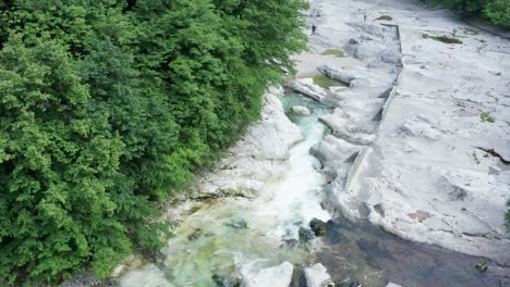 Serio-river-with-its-crystalline-green-waters,-Bergamo,-Seriana-valley,Italy