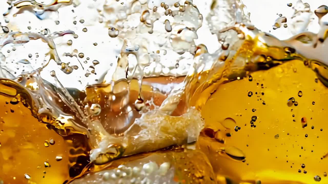 A splash of brown liquid in a glass of water. The splash is so big that it covers the entire glass, and the liquid is so dark that it almost looks like a shadow