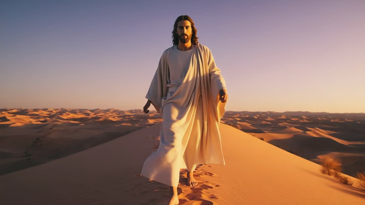 Jesús caminando en el desierto