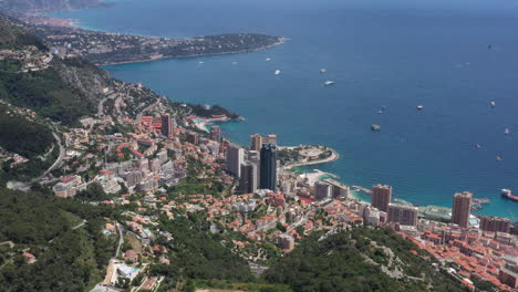 Immobilien-Luxusgebäude-In-Monaco,-Luftaufnahme,-Sonniger-Tag,-Frankreich