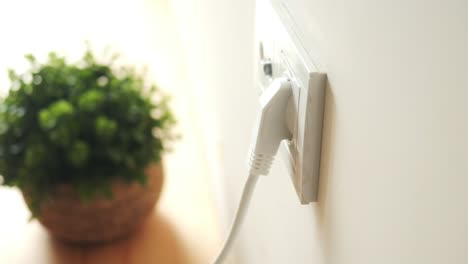 power cord plugged into wall outlet