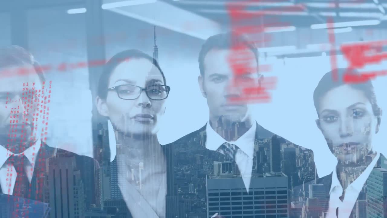 códigos de programas y gente de negocios