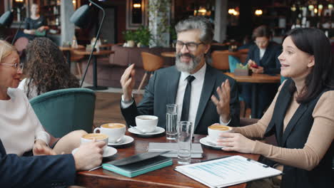 business meeting in a cafe