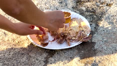 calamares a la parrilla en la calle