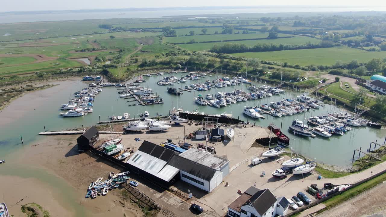 tollesbury marina essex 영국 공중 영상 4k