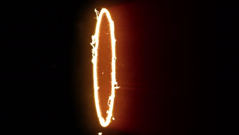 abstract fast power red energy circle on black background. fantasy fire portal door or futuristic teleport. 3d animation. flowing shine flame hole. round shape light element.