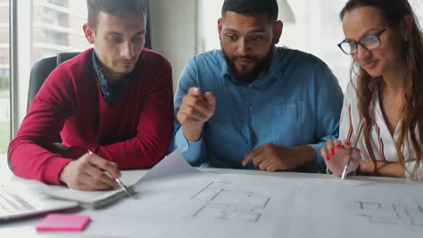 young architects working at office.