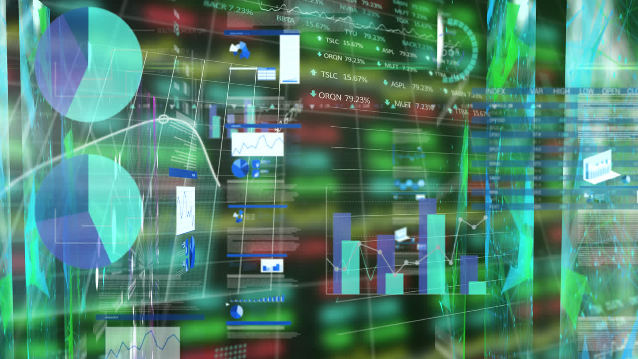 Animation of data processing over shapes
