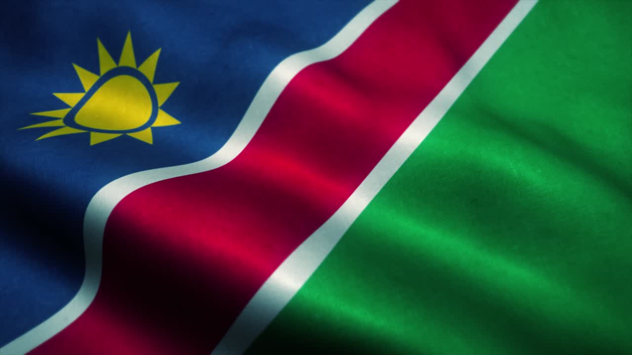 바람에 흔들리는 나미비아 발, 나미비아의 국기, 나미비아의 표지, 무결한 루프 애니메이션