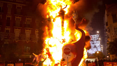 las fallas in valencia where the paper mache statues are burned