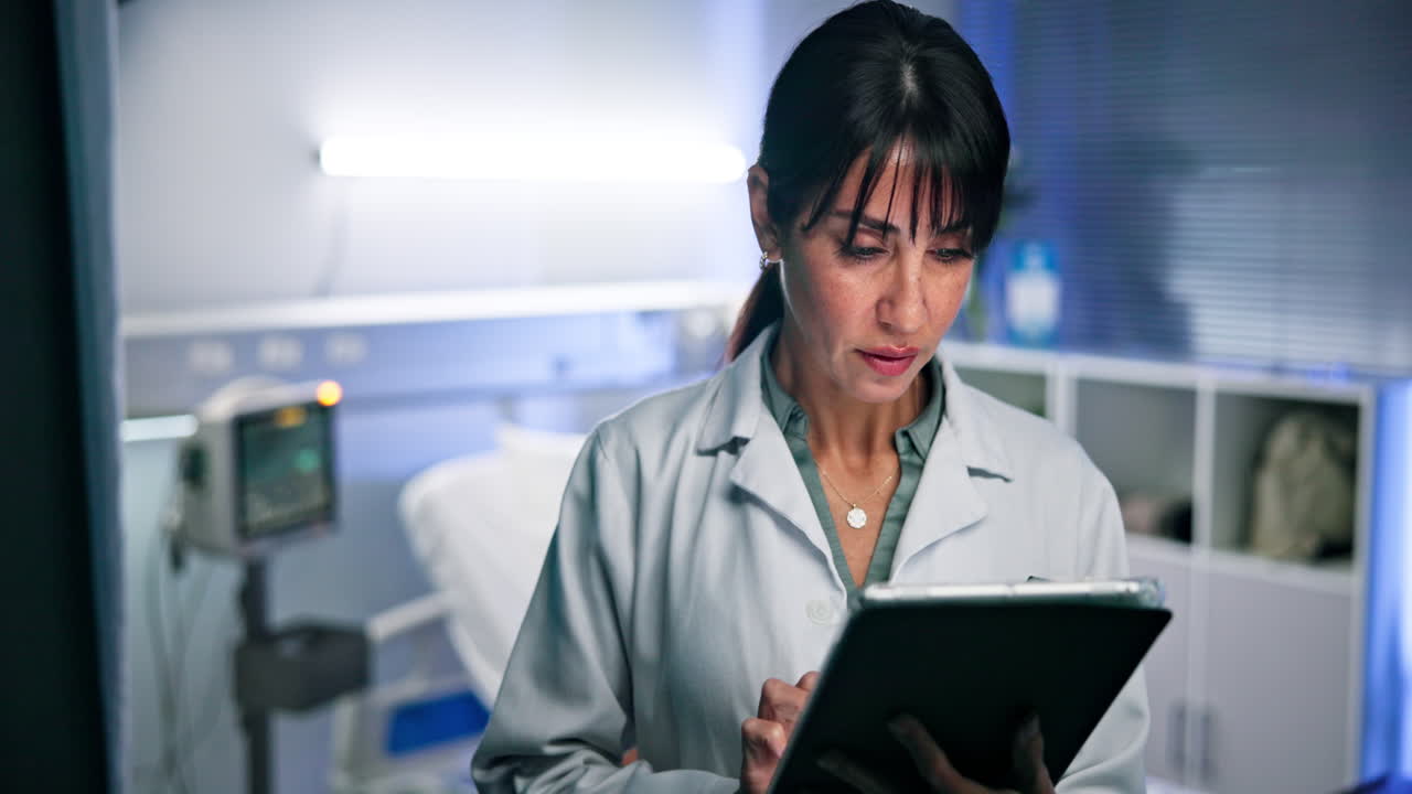 Doctor using tablet in hospital