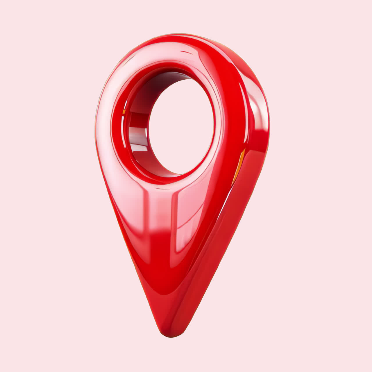 Red location pin icon animation isolated asset, transparent 4K video, alpha channel, ProRes 4444