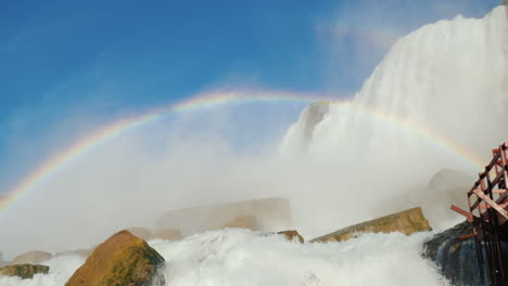 arcoiris en la niebla de las cataratas del niágara